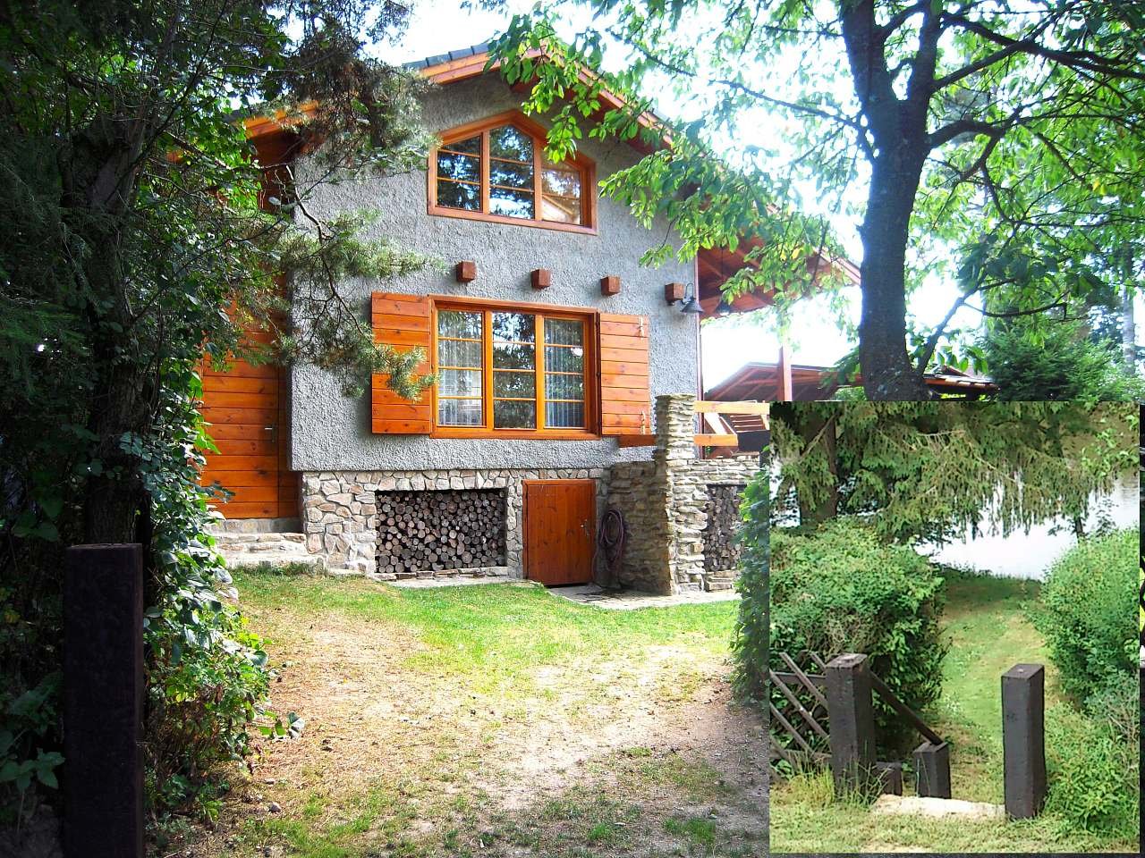 čelní pohled od vstupné branky s přístupem k vodě