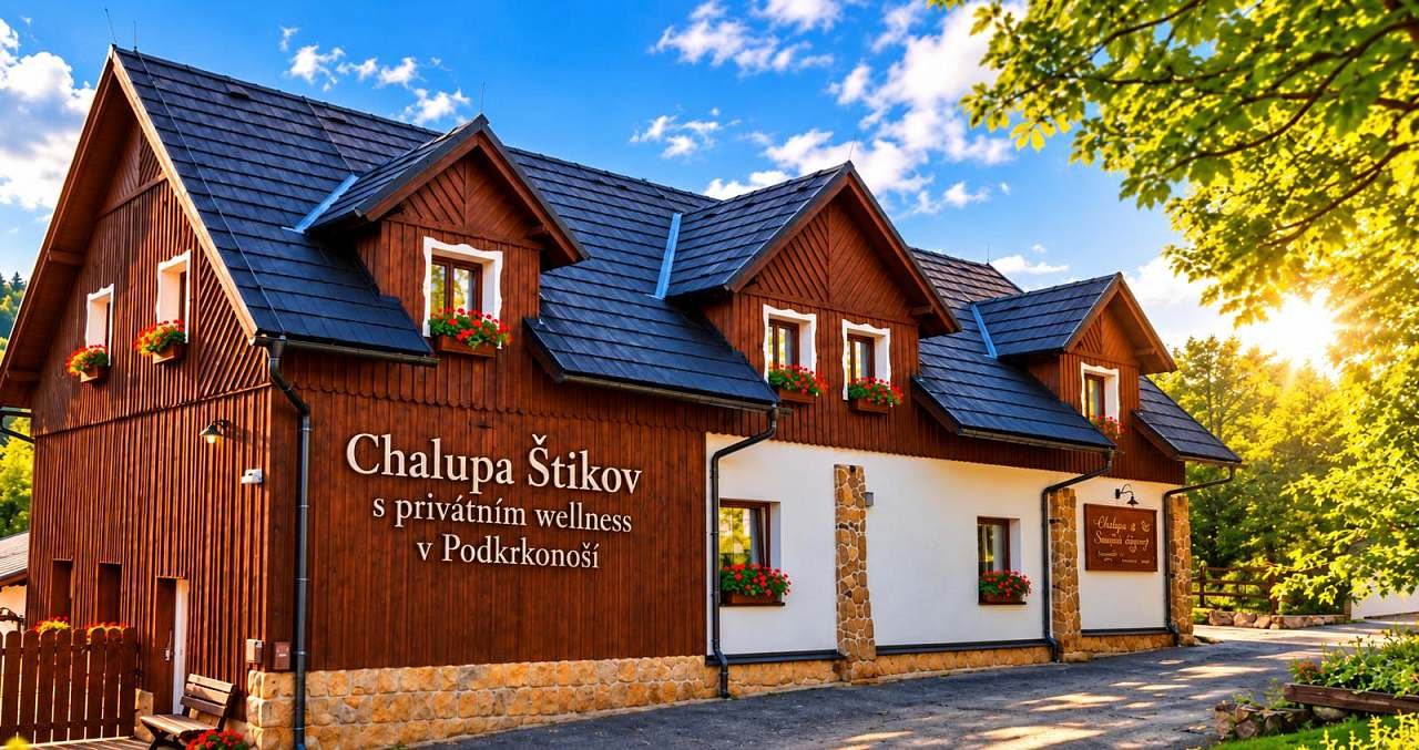 Chalupa Štikov s privátním wellness v Podkrkonoší 2-12 osob