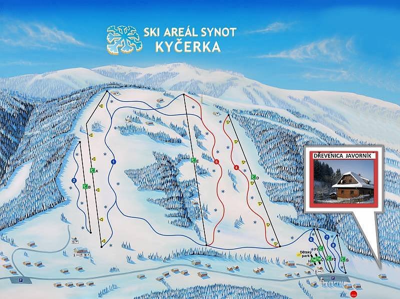 jsme 250m od SKIareálu Kyčerka