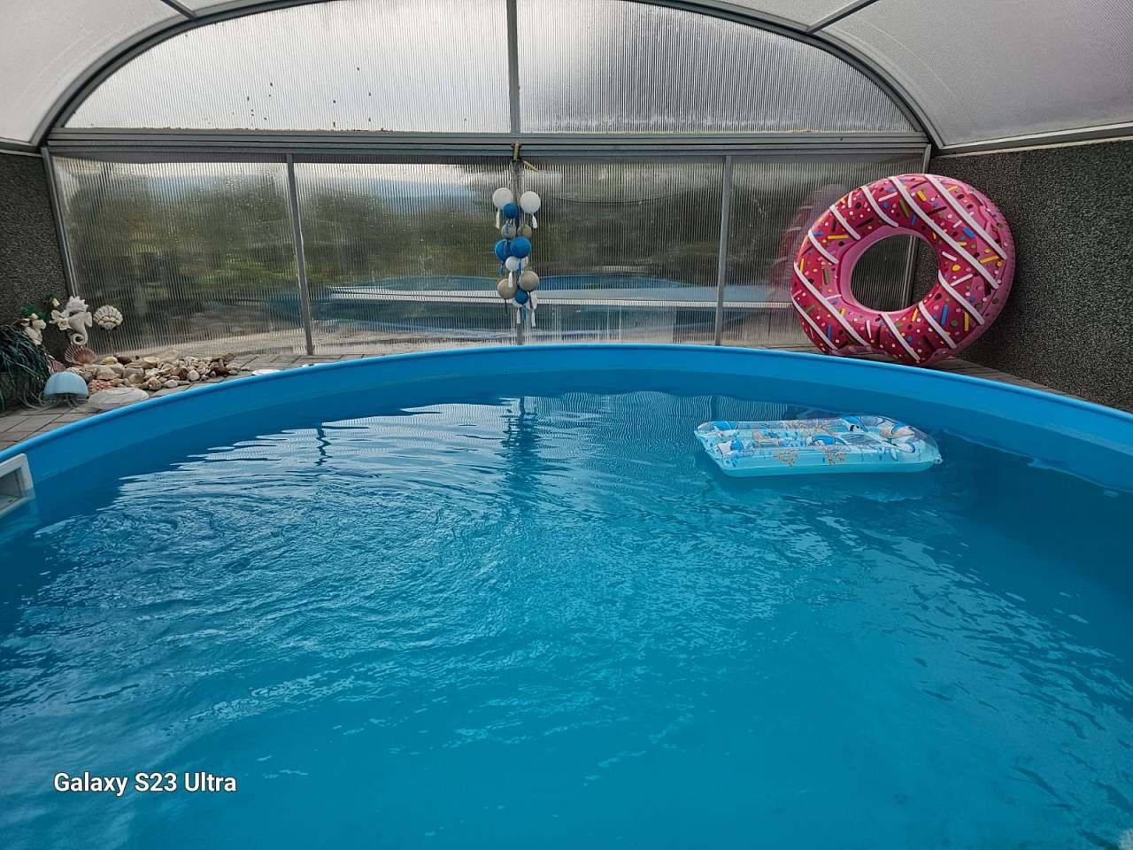 Nový kruhový bazén s hloubkou 120 cm, šíře 360 cm