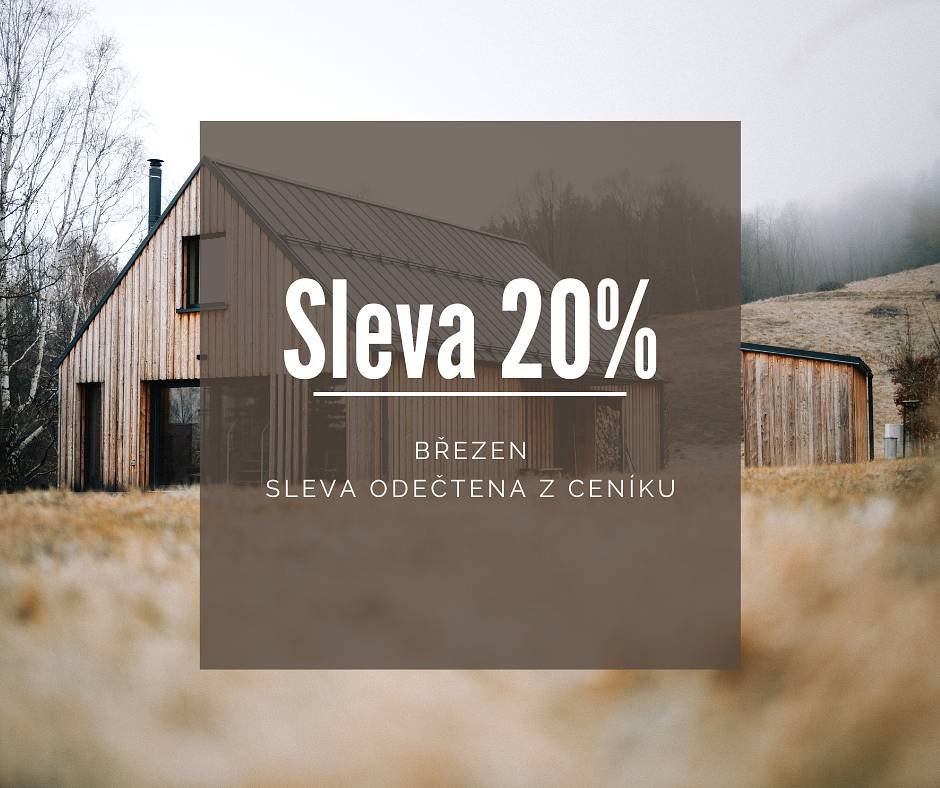 Po celý březen sleva 20% na pobyt z uvedeného ceníku. Těšíme se na Vás