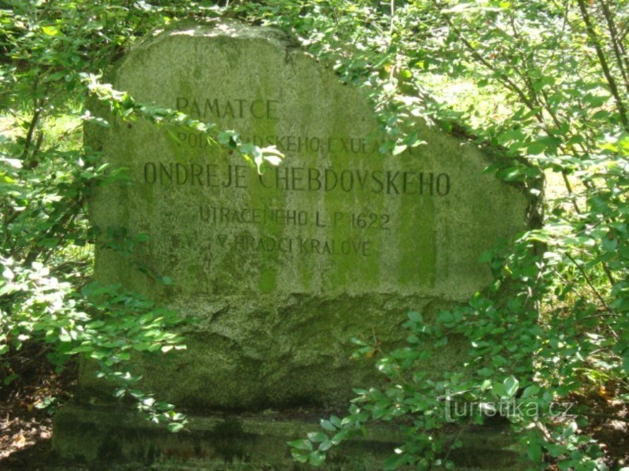 Poděbrady-pomník poděbradského exulanta Ondřeje Chebdovského popraveného v r.162