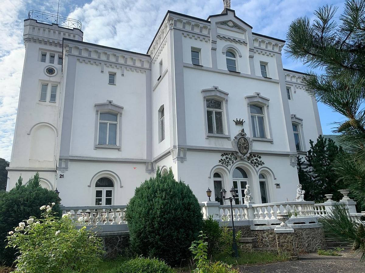 Pohled na Chateau Franz z příjezdové cesty.