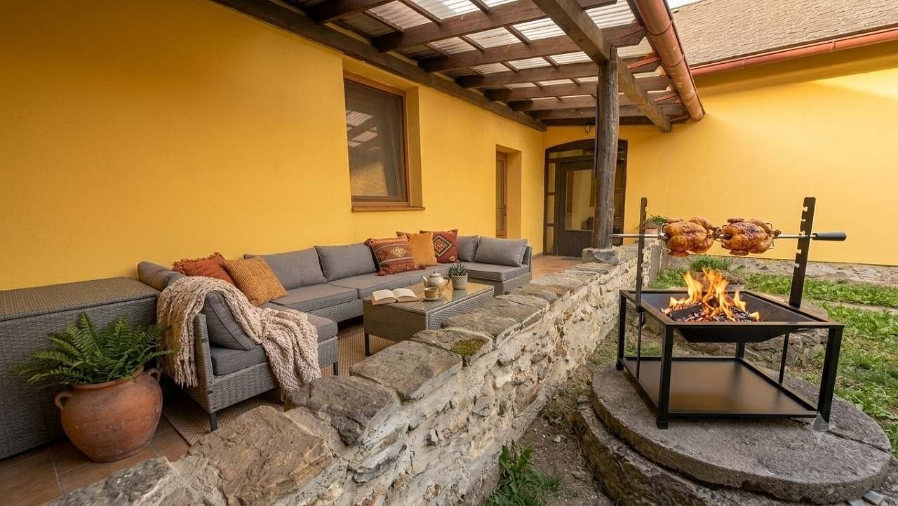 Relaxační posezení s grilem