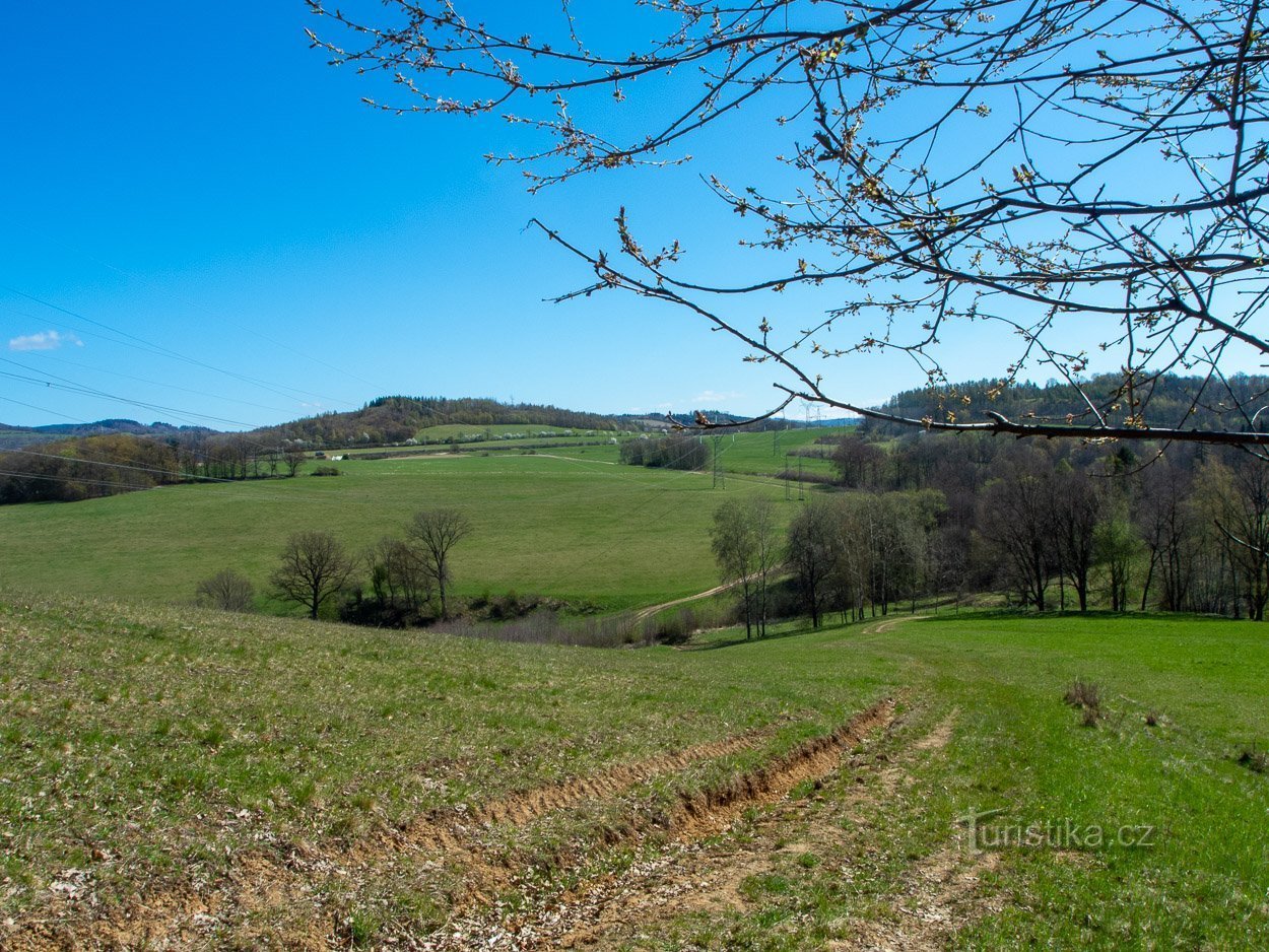 Stoupáme po modré TZ od Hrabišína