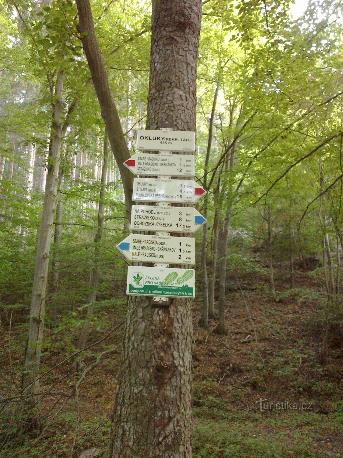Turistické rozcestí Okluky tábor