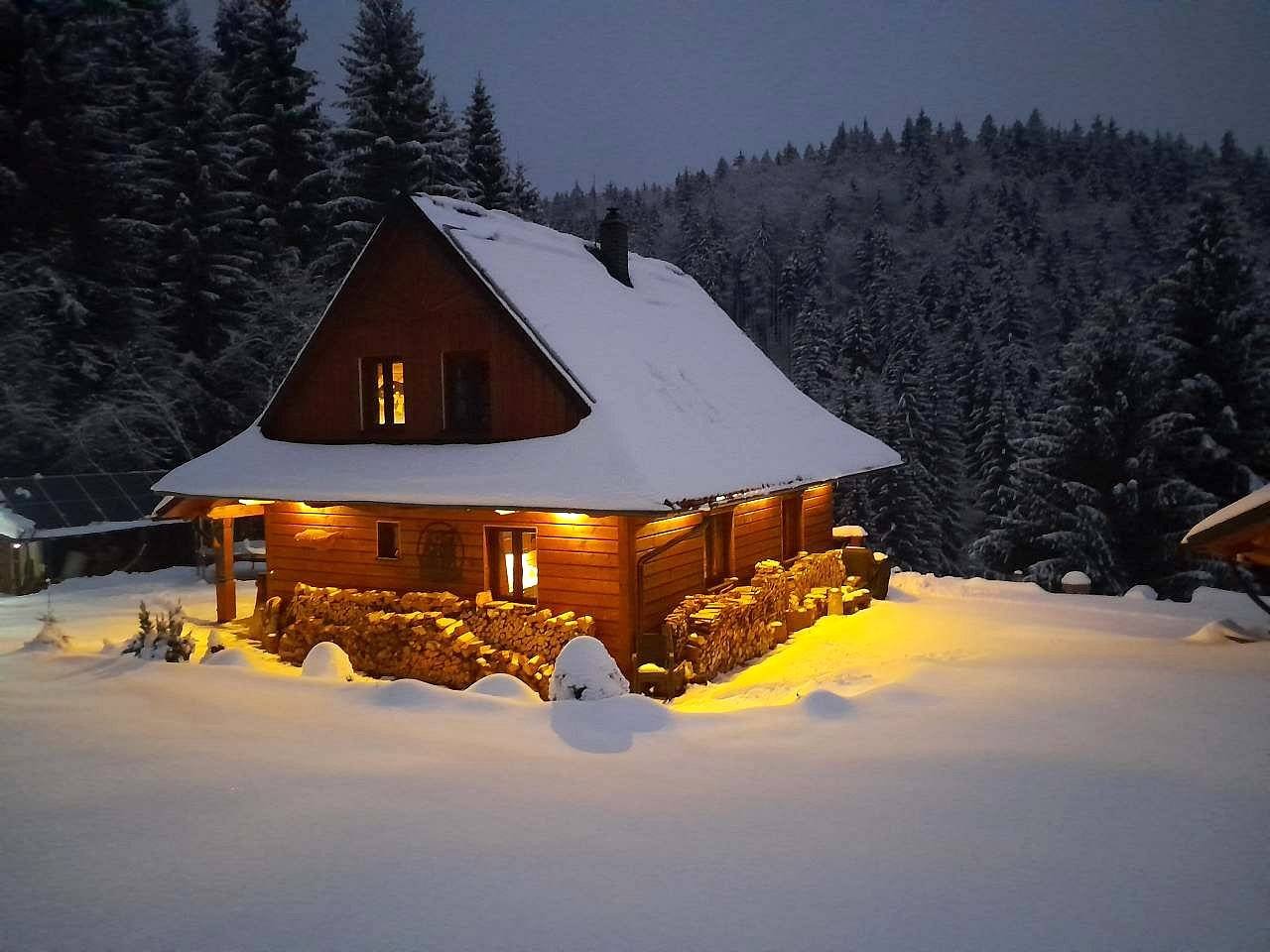 Zimní pohled na Chalupa ALASKA