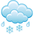Mírný déšť, odpoledne slabý déšť a sněžení. Teploty 4/5 °C.